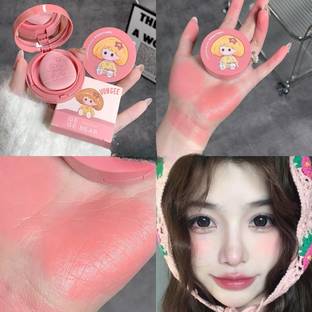 VONGEE Gege Bear Air Cushion Blush Cream Waterproof Lasting Cheek Tint Blush with Puff