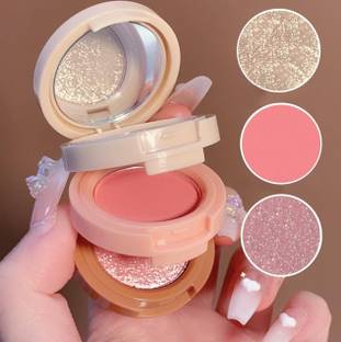 Emijun HD Professional Baked Blusher Powder And Highlighter Eyeshadow Palette