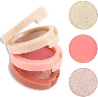 LOVE HUDA Long Lasting 3in1 Multi Purpose Baked Blusher Highlighter Eyes Cheeks For Makeup