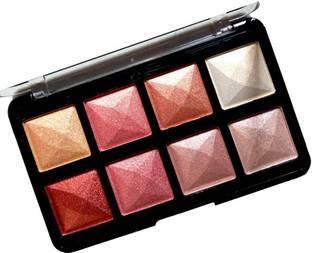LOVE HUDA HD Waterproof 3 In 1 Baked 8 Color Blusher, Highlighter, Eyeshadow Palette Highlighter