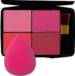 Facejewel Matte Blusher Palette Cheek Contour Multicolor Blusher Sponge Blender Puff