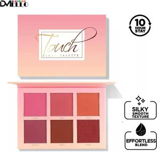 DMELLO Professional Makeup Touch Blusher Palette ,6 Color Touch Cheek Blush