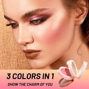 HUZURLU 3 in 1 Blusher Highlighter Eyeshadow Palette Kit 4.8 g
