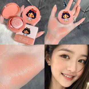 DAIMANPU Gege Bear Air Cushion Blush Cream Waterproof Lasting Cheek Tint Blush with Puff