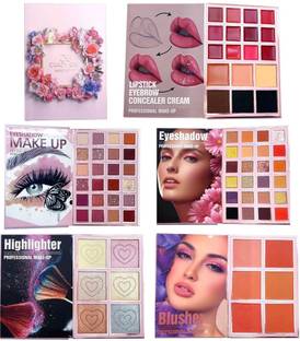 CRAZYGIRL™ All In 1 Makeup Book Palette Blusher Highlighter Eye shadow Eyebrow Lipstick