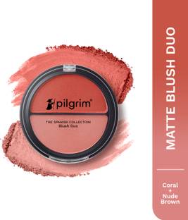 Pilgrim 2-IN-1 Blush Duo Coral Rumba-02, Richly Pigmented,Ultra Matte, Blendable