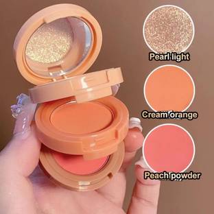 BLUEMERMAID 3-In-1 Highlighter Powder Palette Matte Blush Eyeshadow Long-Lasting Makeup
