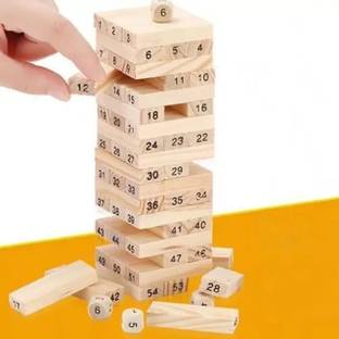 DecEra Classing Wooden based 54 Pcs Jenga Educational Board Games