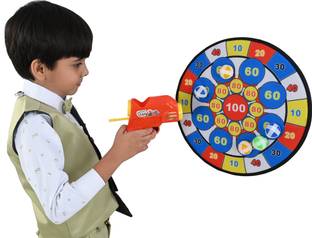 PlayKith STICY TARGET Toy Dart Board, 2 Toy Guns AND 6 Sticky Ball Target Game Dart Board Game
