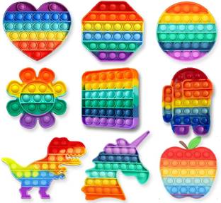 Healthify Push popit Bubble Fidget Toy Assorted 3 pcs