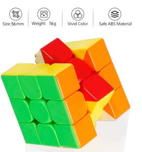 Anmolg CUBE 3x3 Black Speedcube Beginner Cube Rattle (Multicolor) Strategy & War Board Game