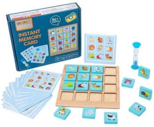 Little Mind Wooden Fruit-Shape/Vehicle -Animal Recognition Memory Matching Card Game 3+ Educational Board Games