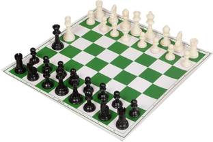MOVEX Morex 20 X 20 Inch Chess Vinyl Board Foldable Mat with Plastic Chess Pieces Educational Board Games