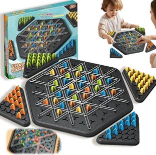 BHVMEY Chain Triangle Set, Elastic Triggle Set, Elastic Chain Triggle, Triangular -166 Strategy & War Board Game
