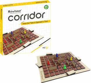 Kraftsman Wooden Corridor Board Game Strategy Gameplay for Kids & Adults |2-4 Players Game Strategy & War Board Game