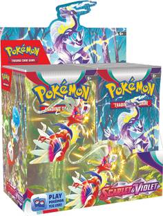 MOONZA Pokémon TCG: Scarlet & Violet Sleeved 36 Booster Pack Playing Card For Kid's Party & Fun Board Game