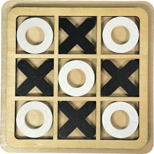 little ginnie Wooden Tic Tac Toe Portable Board Game for Kids and Adults Party & Fun Board Game