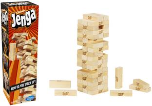 HASBRO GAMING Classic Jenga, Hardwood Blocks, Stacking Tower Game for Kids Ages 6 and Up Strategy & War Board Game