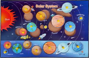 YDV CRAFT wooden solar system 4*18 inch colorful double printed Jigsaw Floor Puzzle 9 Pcs Board Game Accessories