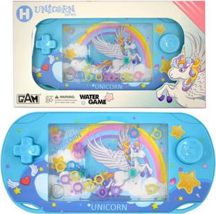 TURTLEINDIA Water Unicorn Rings Game - Children's Water Flipper Fantasy, Colourful 14 cm Party & Fun Board Game