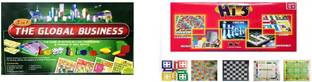 THE GLOBAL BUSINESS Monopoly + Hi 5 Board Games 2 in 1 combo (10 games ) Board Game Accessories