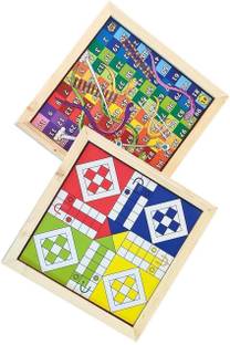 टी वी एम Snacks & Ladders Wooden Board game for Kids & Adults, indoor outdoor games, Ludo बोर्ड गेम