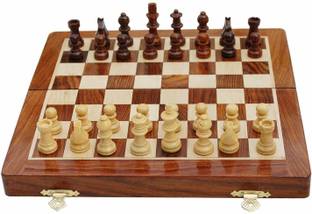 BCBESTCHESS WOODEN STRONG MAGNETIC CHESS (10x10 Inches, Brown) Strategy & War Board Game
