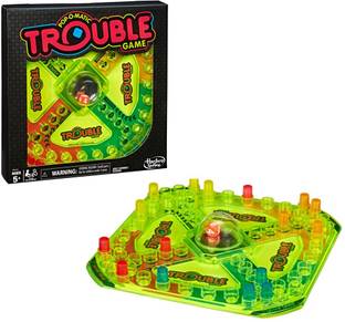 HASBRO GAMING Trouble Neon Pop Board Game for Kids Ages 5 and Up Party & Fun Board Game