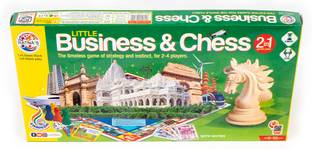 RATNA'S Little Business & Chess 2in1 (1276 Green ) Strategy & War Board Game