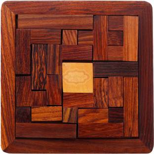 ORTUS Handmade Indian Wood Jigsaw Puzzle Wooden Toys for Kids Travel Games for Families Party & Fun Board Game
