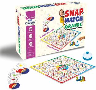 Clapjoy Snap Match Grande - Spot, Match, and Win! Fun Board Game for 2-4 Players Party & Fun Board Game