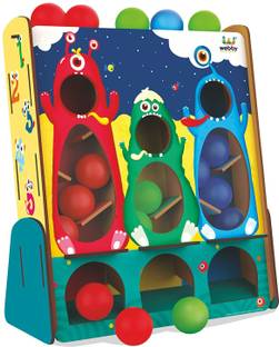 Webby DIY Wooden Hungry Monster Feed Game with Story Book for Toddlers Educational Board Games