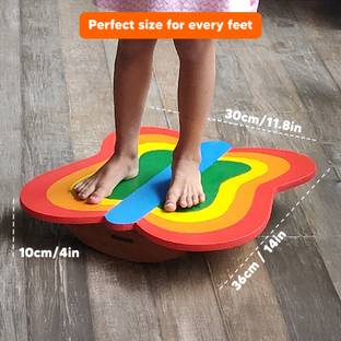 Shumee Wooden Butterfly Balance Board | Kids' Curvy Wobble Board for Indoors & Outdoors Word Games