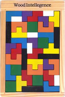 क्रेजीक्राफ्ट Wooden Jigsaw Puzzle (40 Pieces) | Wood Intelligence Game | Tangram Brain Teaser | STEM Toys Kids 2+ Years (40 Pieces) बोर्ड गेम