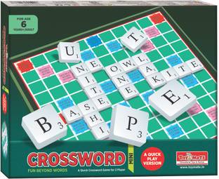Toymate Mini Crossword Scrabble Board Game Word, Letters Game for All Ages, 2 Player Educational Board Games