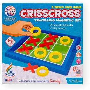 RATNA'S Crisscross Travelling Magnetic Set Party & Fun Games Board Game (1917) Party & Fun Board Game