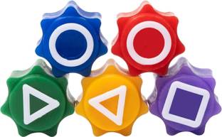 Helistr Gonggi Korean Squid Game Set of 5 Dice Colorful Button Design for Adults & kids Strategy & War Board Game