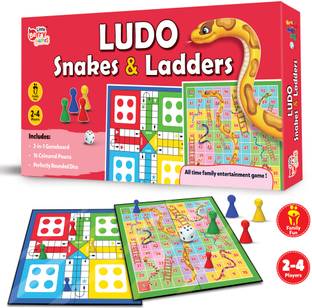 Little Berry Junior Ludo & Snakes and Ladders Board Game for Kids - 11" x 11" Board Game Set Party & Fun Board Game