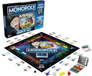 Monopoly Super Electronic Banking Family Board Game with Electronic Banking Unit Educational Board Games