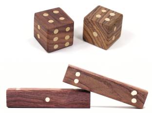 yasbavu WOODEN DICES LENGTHY SIZE 2 PCS CUBE SHAPE DICES 2 PCS FOR PLAYING LUDO Board Game Accessories