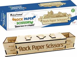 Kraftsman Wooden Rock Paper Scissors Classic Game of 2 Players Party & Fun Board Game