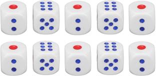 DIGSMORDEN 6 Sided Standard Game Ludo Dice 10pcs for Indoor for Board Games (White) Party & Fun Board Game