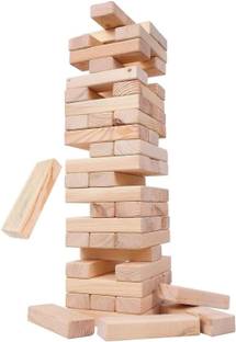 aarwomic Jenga Master 39-Piece Wooden [Tumbling Tower] [Brown] Educational Board Games