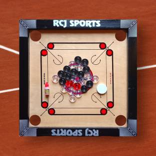 RCJ CARROM BOARD 20 INCH,24 PCS. CRYSTAL COIN.a19 Carrom Board Game