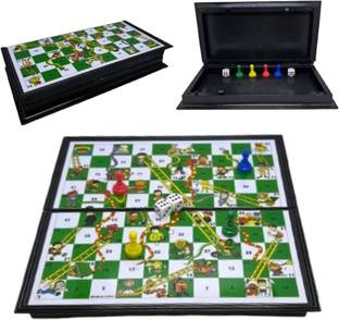 VAATHSALYA'S Magnetic Snakes and Ladders Board Game Foldable Indoor and Travel Game Educational Board Games