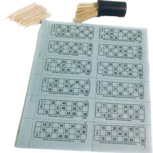 90 Degree Full Housie Tickets Book Set Of Tambola Ticket Of 600 Tickets With Tooth Pick Party & Fun Board Game