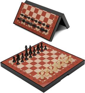 MOVEX Morex Handmade 11 x 11 Inch Magnetic Wooden Chess Board Set with 32 chess pieces Educational Board Games