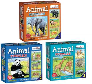 Creatives Creative’s Animal Puzzle-Pack of 3 | Educational Board Games