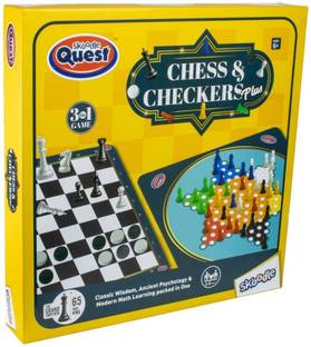 Laaliya Checkers | ChessBoard | Chinese Chess 3 in 1 Combo Dice Coins & Chessmen Set Board Game Accessories