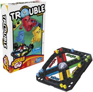 HASBRO GAMING Trouble Grab and Go Portable Trouble Board Game for 2-4 Players Party & Fun Board Game
